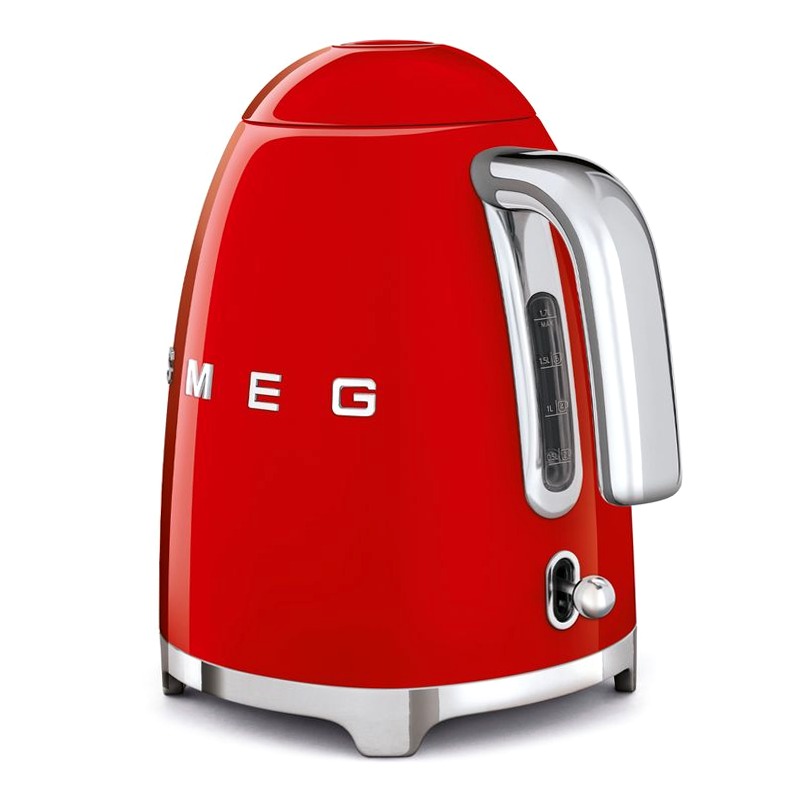 Bollitore elettrico Rosso Estetica 50's Style Grigio