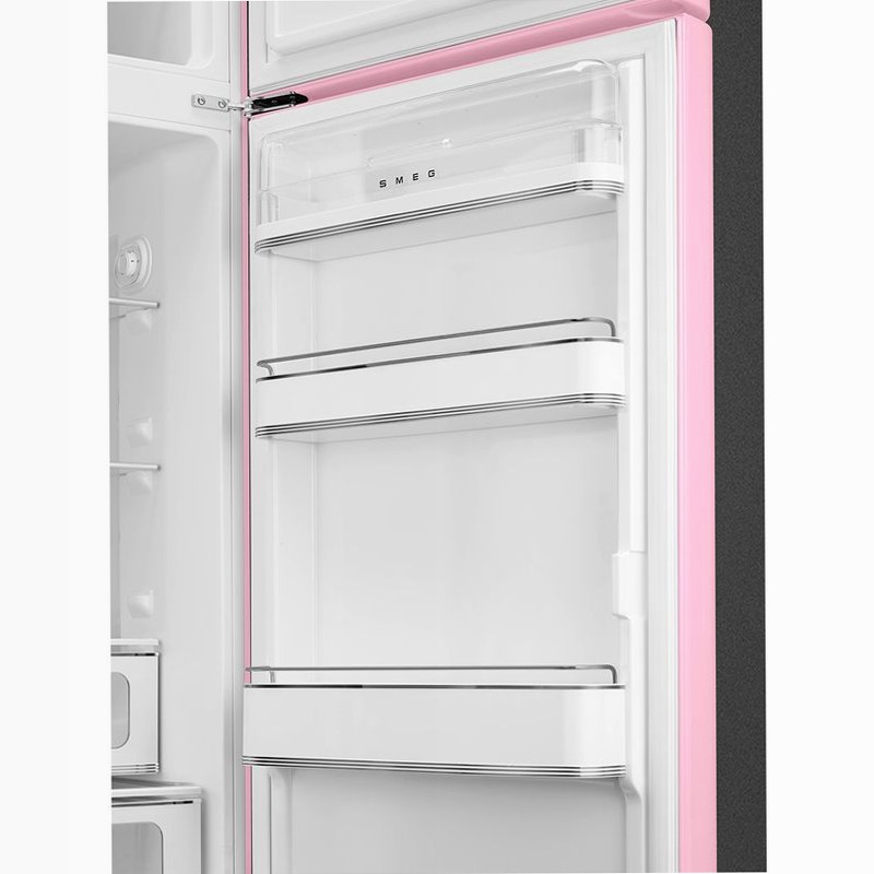 Frigorifero Rosa Doppia-Porta, Stile 50's Oro