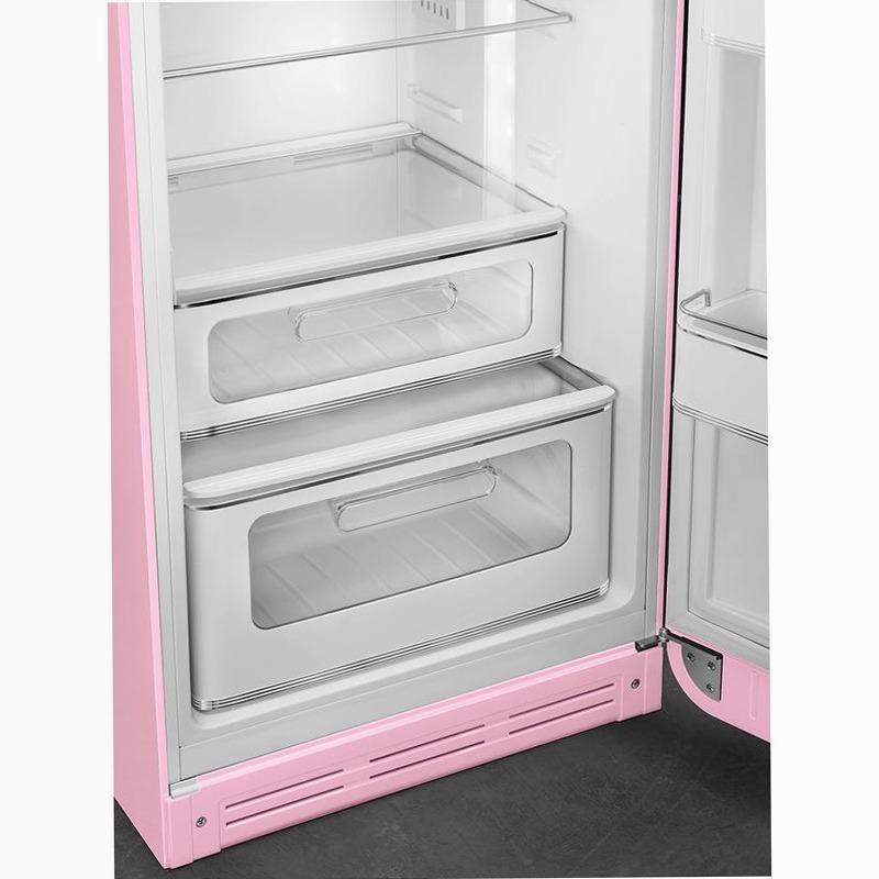 Frigorifero Rosa Doppia-Porta, Stile 50's Oro