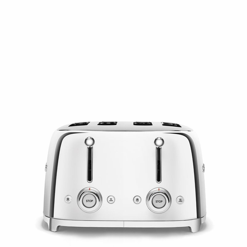 Tostapane Acciaio 2x4 Lucido Estetica 50's Style 4
