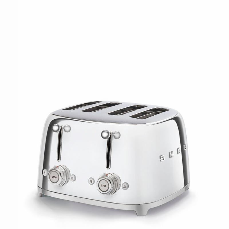 Tostapane Acciaio 2x4 Lucido Estetica 50's Style 4
