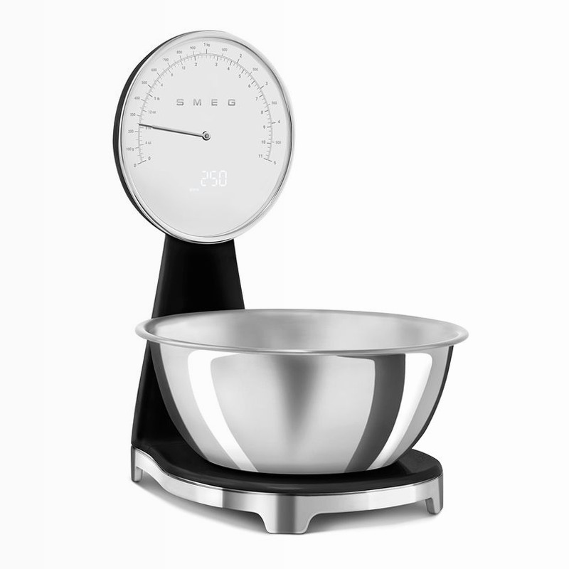 Bilancia da cucina analogica e digitale Nero, Lucido Estetica 50's Style