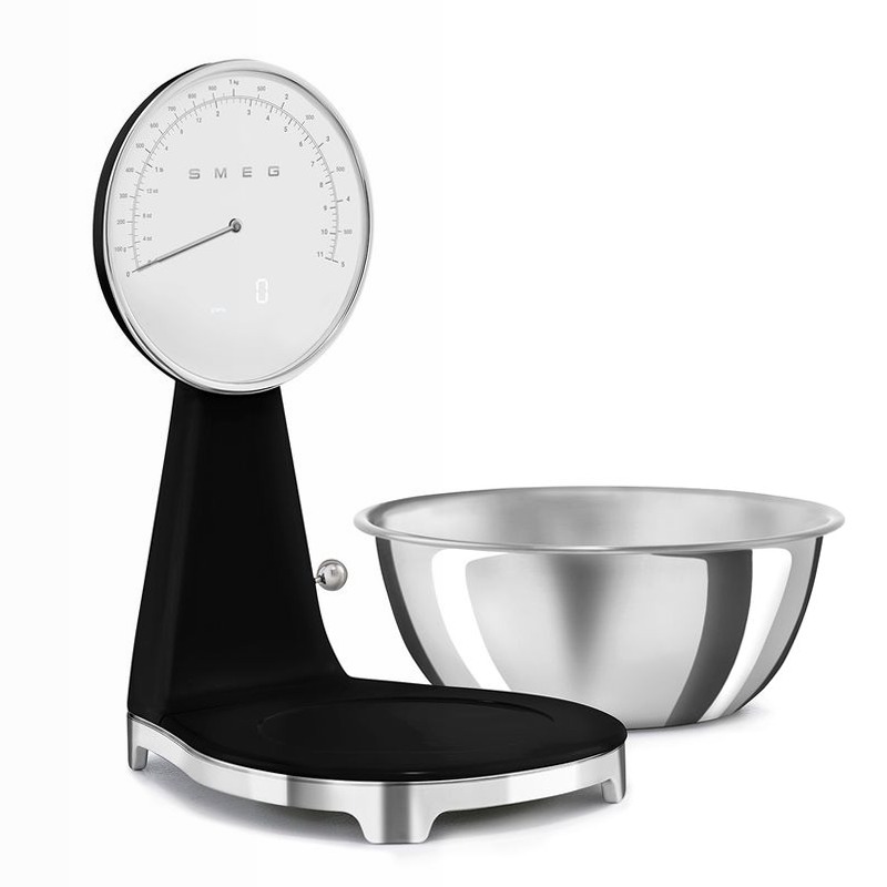 Bilancia da cucina analogica e digitale Nero, Lucido Estetica 50's Style
