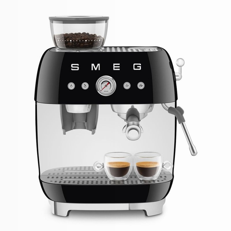 Macchina da Caffè Espresso Manuale Estetica 50's Style Nero 2.4lt 15bar