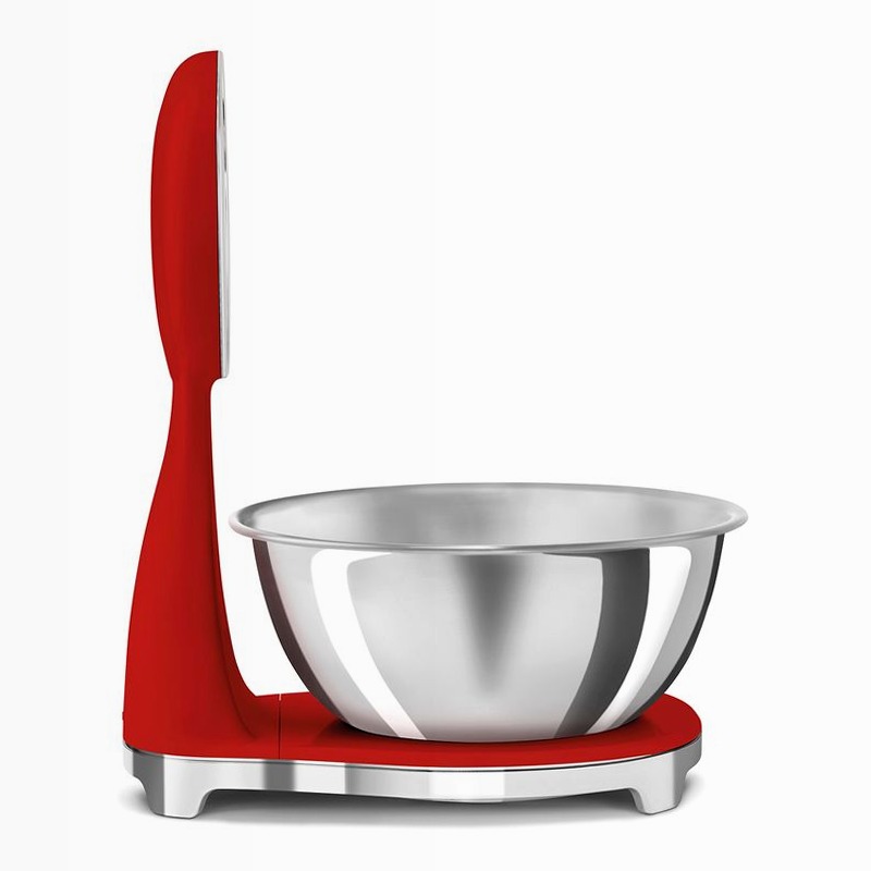 Bilancia da cucina analogica e digitale Rosso, Lucido Estetica 50's Style
