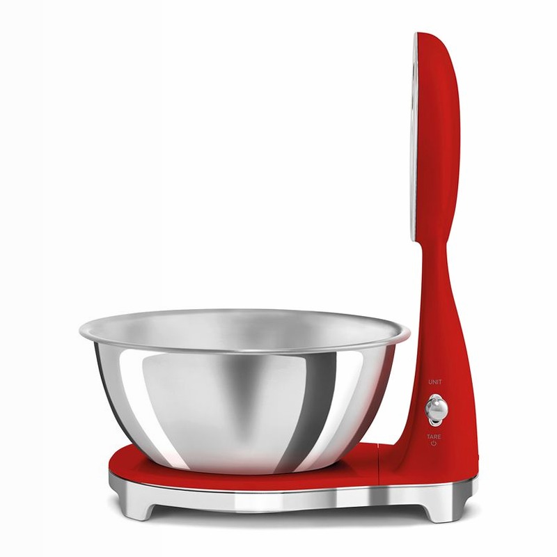 Bilancia da cucina analogica e digitale Rosso, Lucido Estetica 50's Style