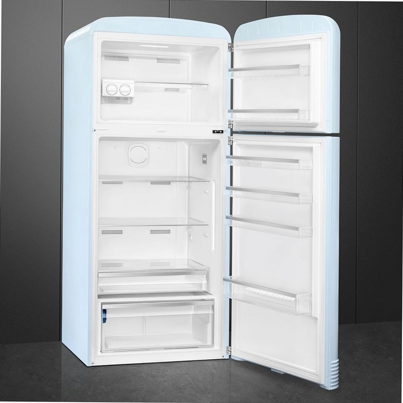 Frigorifero Azzurro Doppia-Porta, Stile 50's E Libera