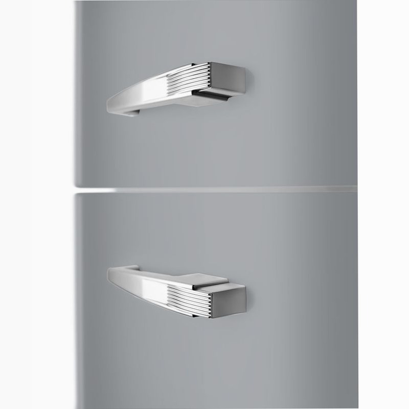 Frigorifero Silver Combinato 50's Style Argento C Libera