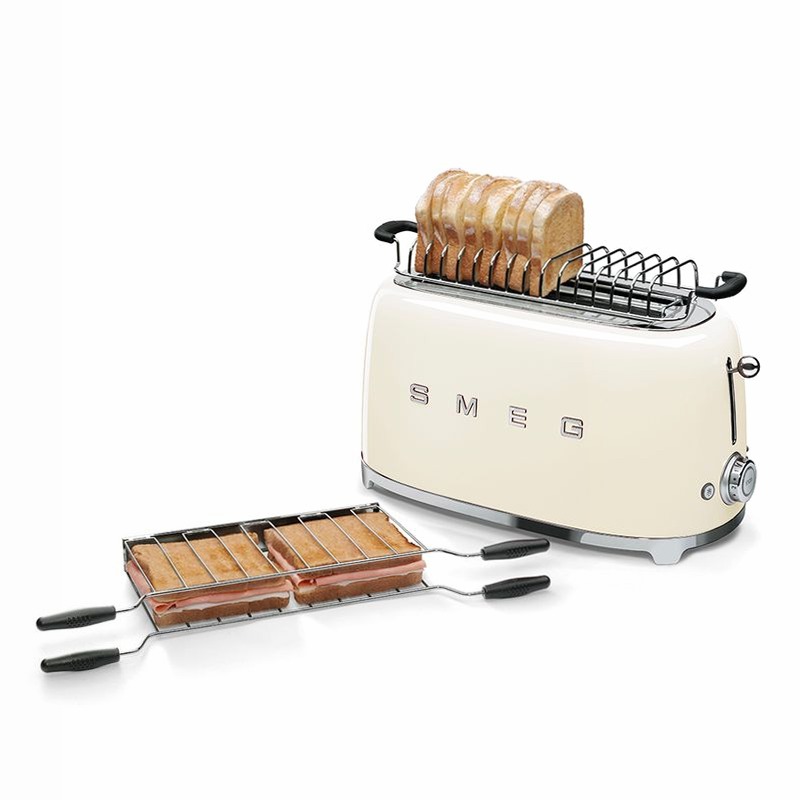 Tostapane Panna 2x4 Lucido Estetica 50's Style Acciaio