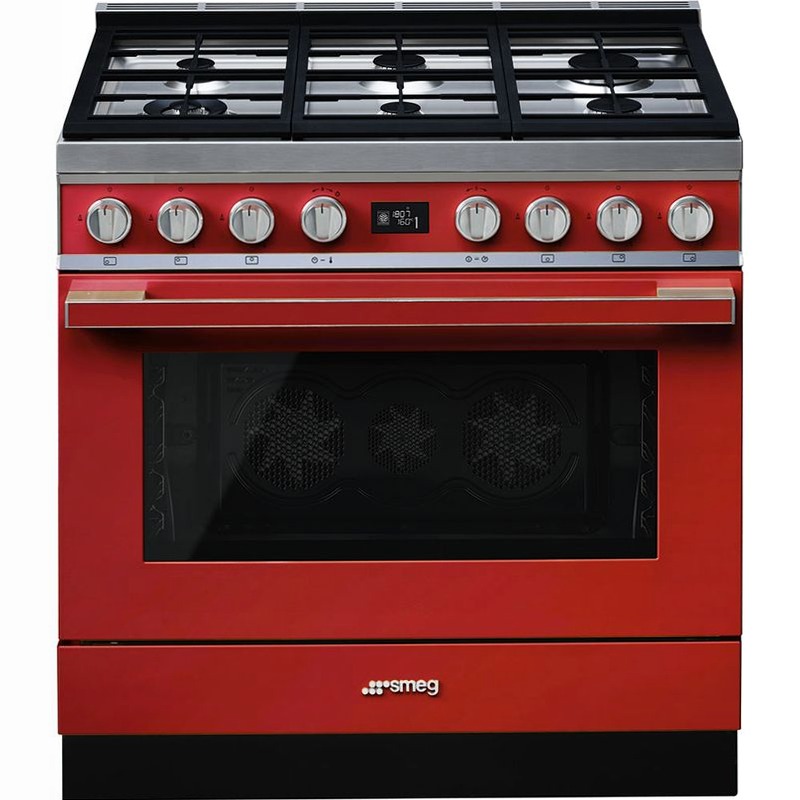 Cucina Smeg Rosso con piano cottura Gas