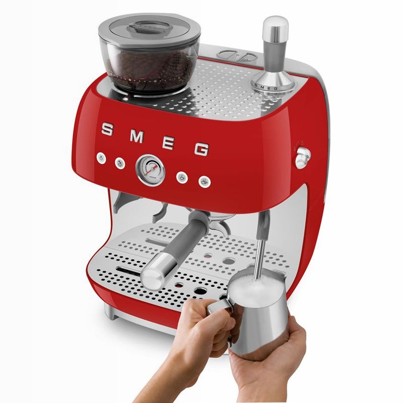 Macchina da Caffè Espresso Manuale Rosso Estetica 50's Style 2.4lt 15bar