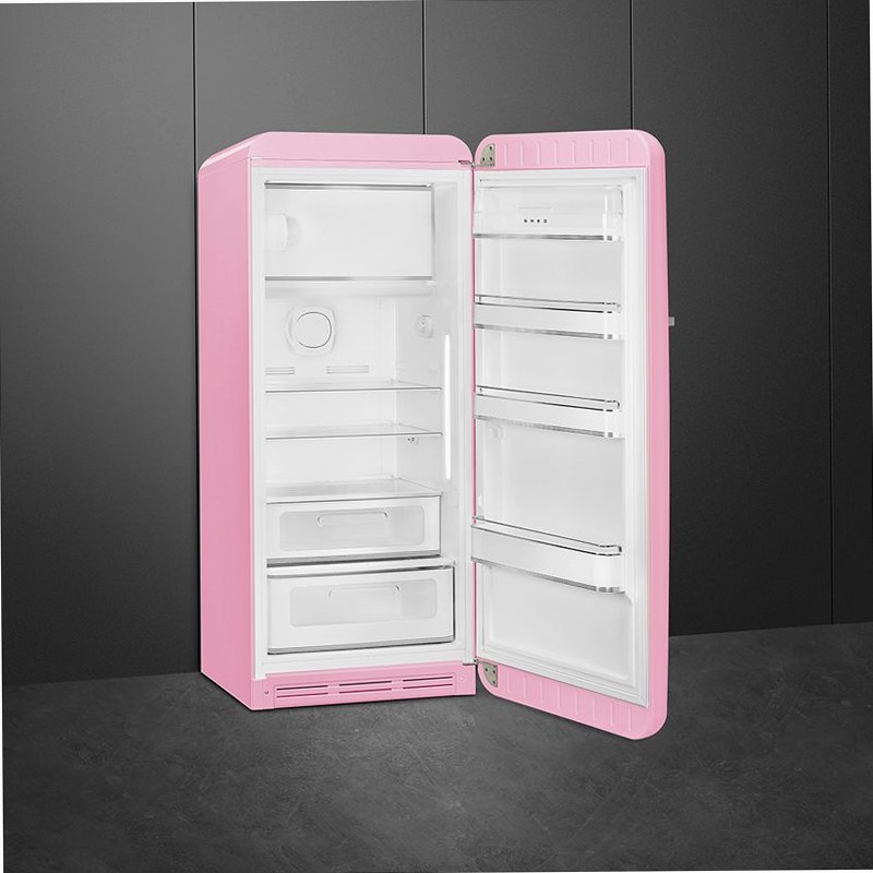 Frigorifero Rosa Monoporta 50's Style Cromo C Libera