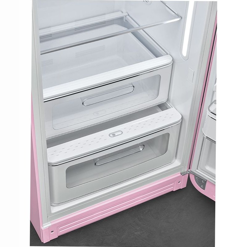Frigorifero Rosa Monoporta 50's Style Cromo C Libera