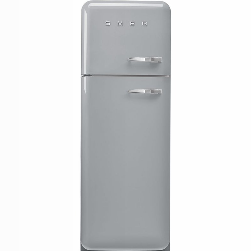 Frigorifero Silver Doppia-Porta, Stile 50's Cromo D Libera