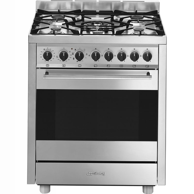Cucina con piano cottura gas Smeg
