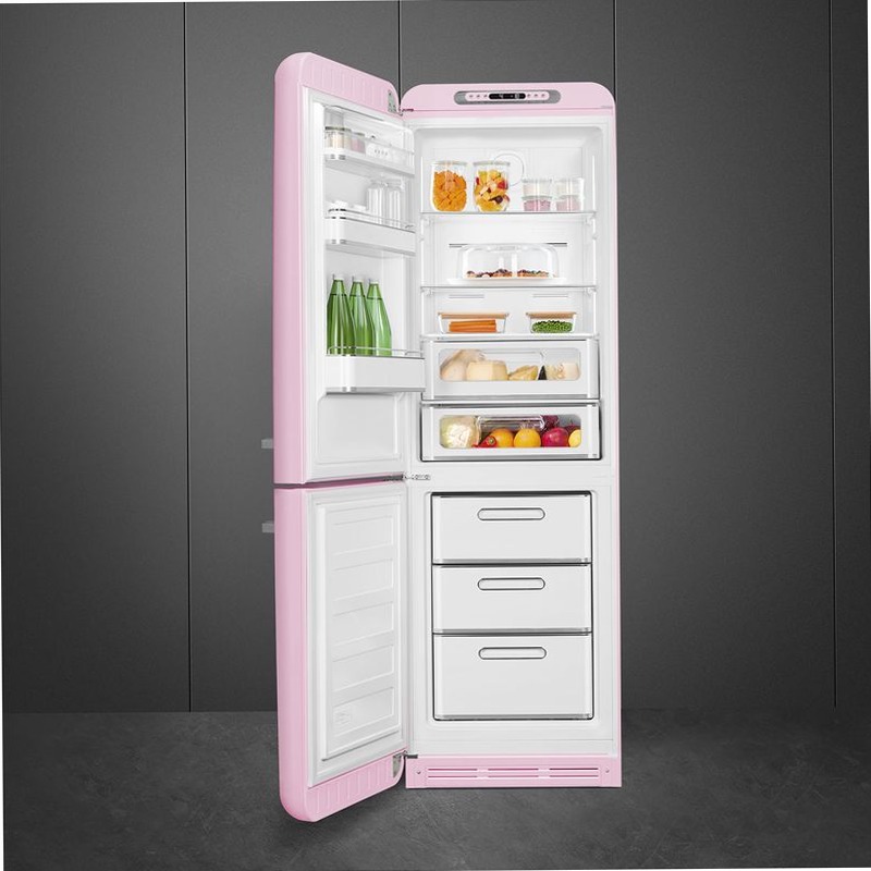Frigorifero Rosa Combinato 50's Style Oro C Libera