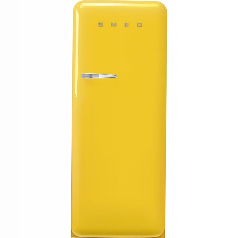 Frigorifero Giallo Monoporta 50's Style Cromo C Libera