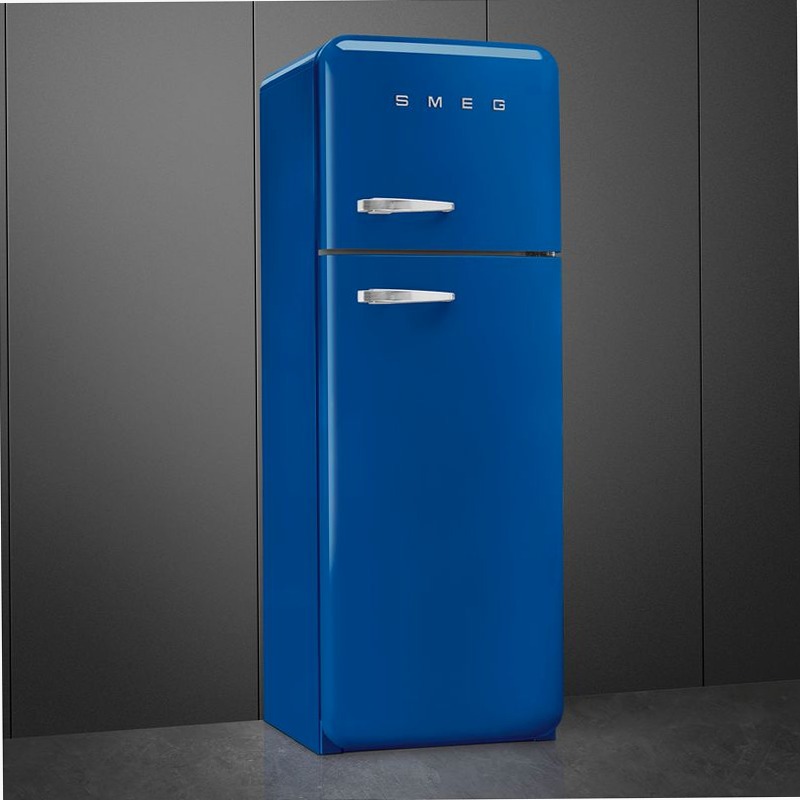 Frigorifero Blu Doppia-Porta Smeg Cromo C Libera