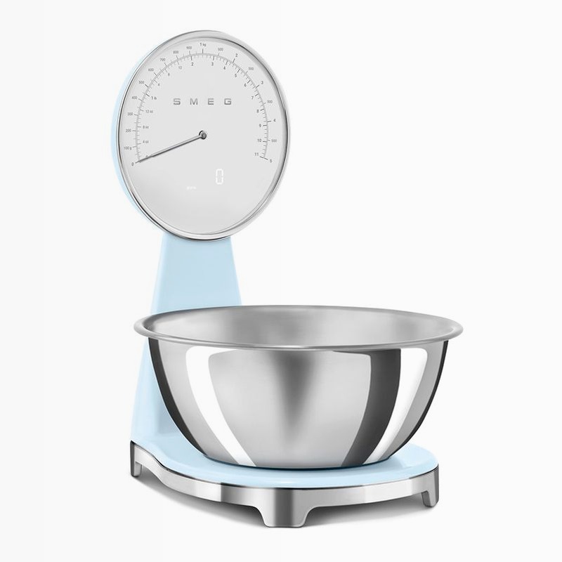 Bilancia da cucina analogica e digitale Azzurro, Lucido Estetica 50's Style