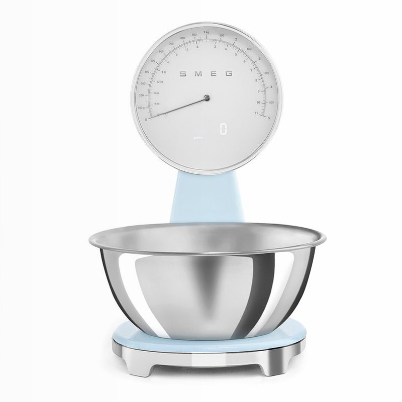 Bilancia da cucina analogica e digitale Azzurro, Lucido Estetica 50's Style