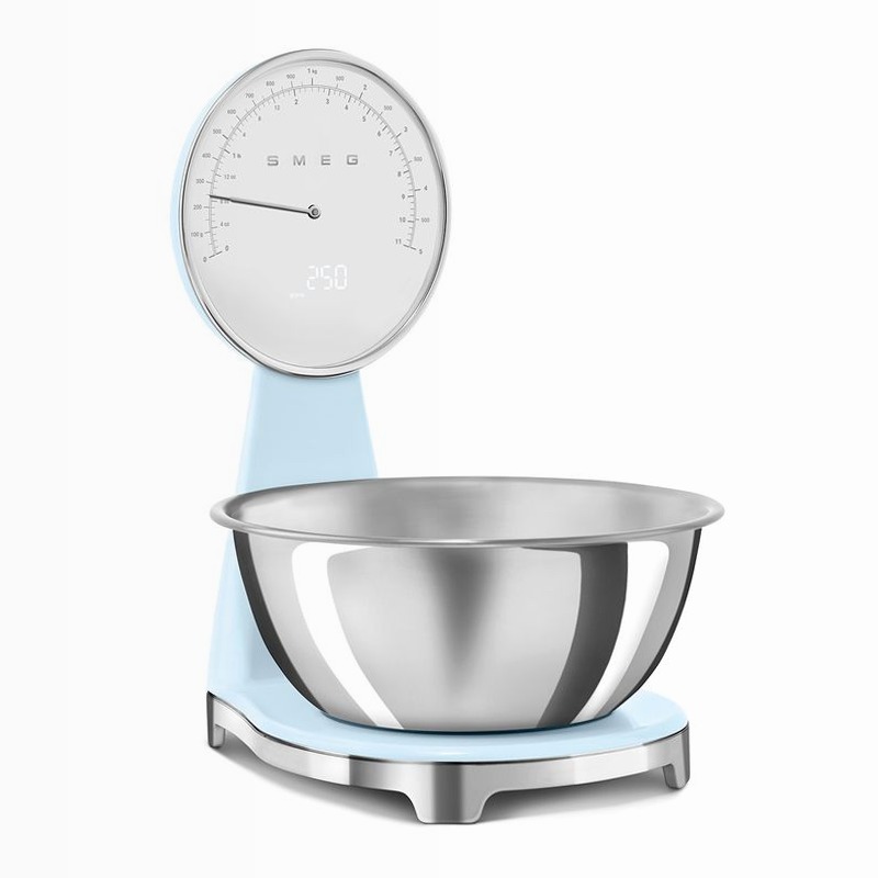 Bilancia da cucina analogica e digitale Azzurro, Lucido Estetica 50's Style