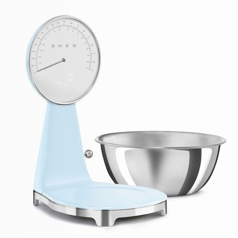Bilancia da cucina analogica e digitale Azzurro, Lucido Estetica 50's Style
