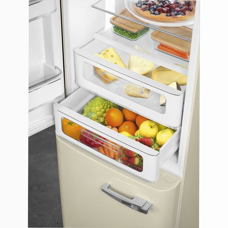Frigorifero Panna Combinato 50's Style Avorio C Libera