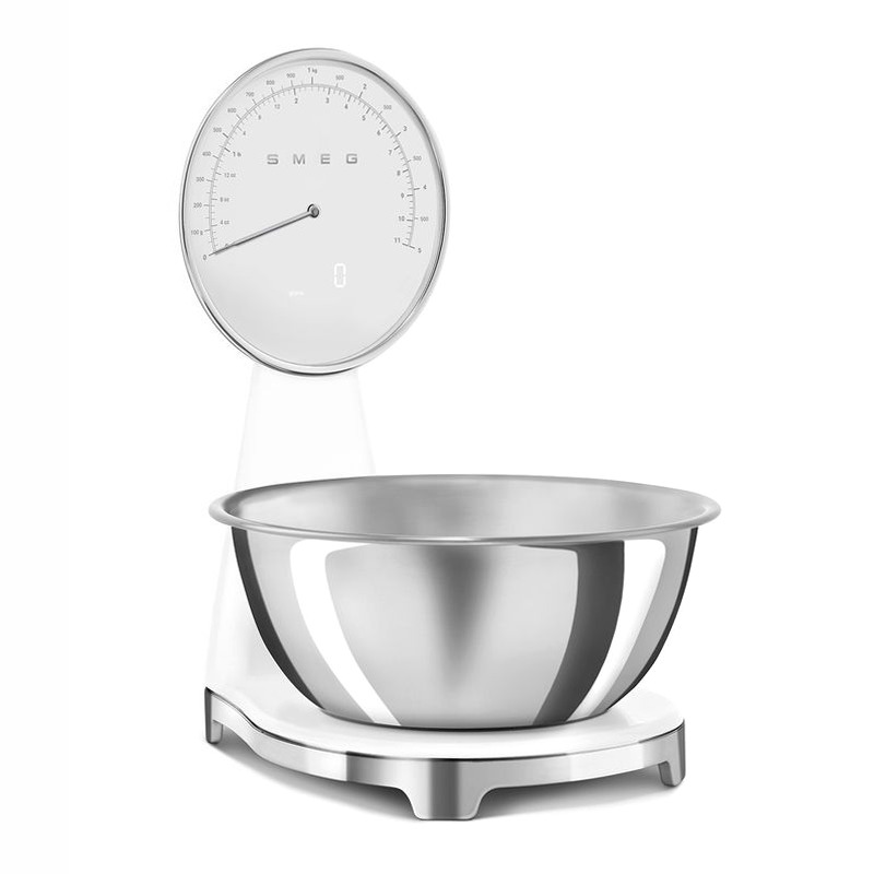 Bilancia da cucina analogica e digitale Bianco, Lucido Estetica 50's Style