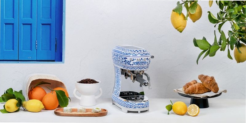 Macchina da caffè espresso manuale Blu Mediterraneo Smeg & Dolce&Gabbana 1.1lt 15bar