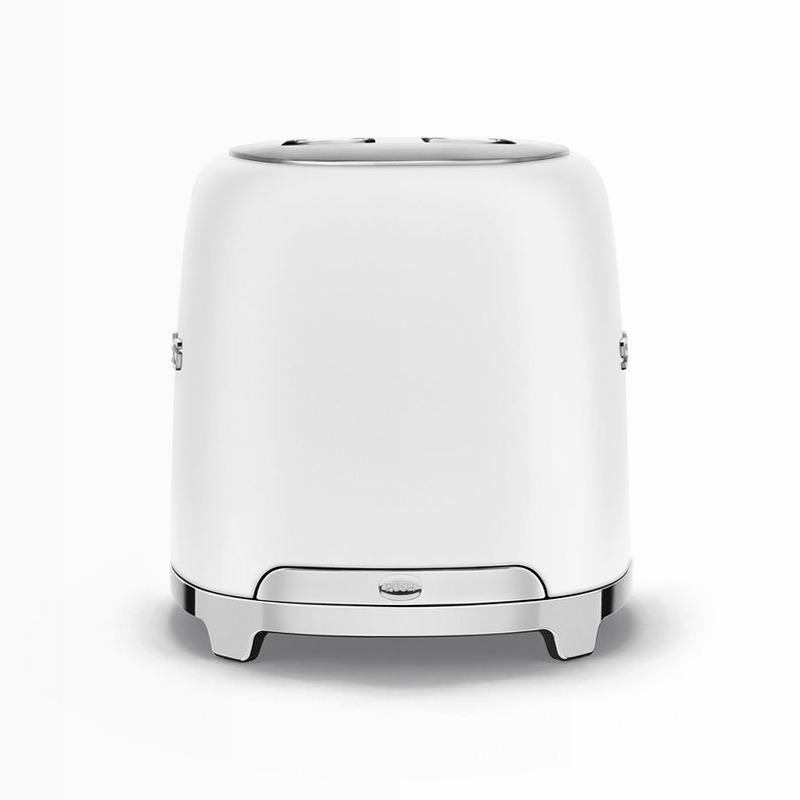 Tostapane Bianco 2 Fette Opaco Estetica 50's Style Acciaio