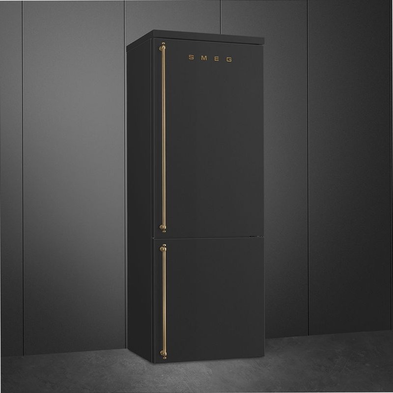 Frigorifero Libera Installazione Combinato Estetica Coloniale Antracite D