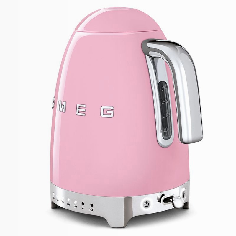 Bollitore Rosa a Temperatura Variabile Estetica 50's Style Oro