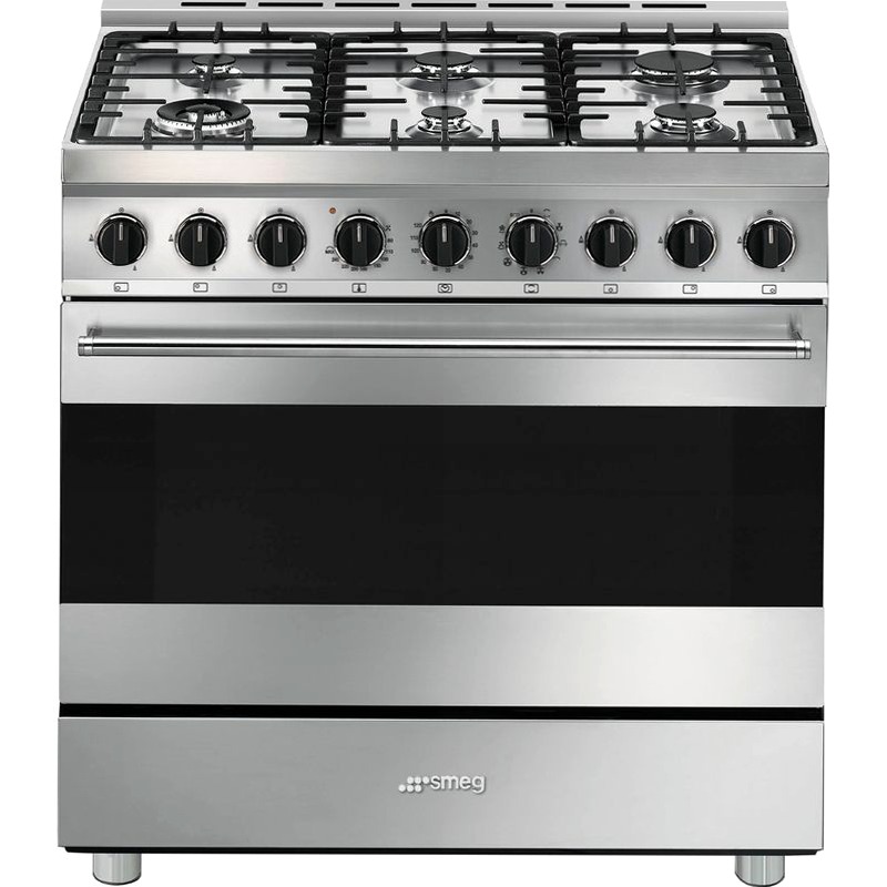 Cucina con piano cottura gas Smeg