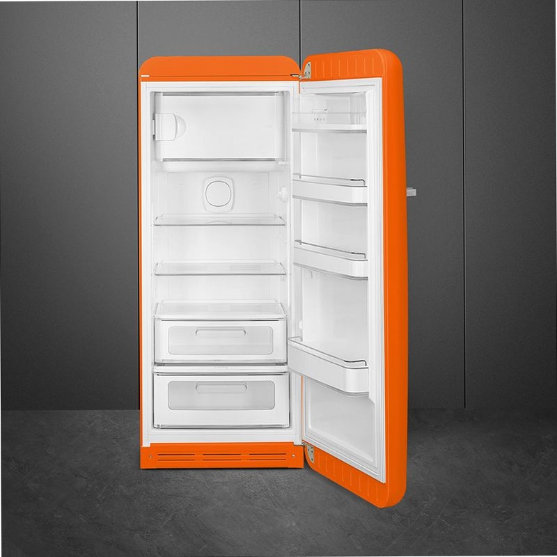 Frigorifero Arancione Monoporta 50's Style Cromo C Libera