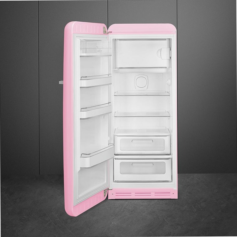 Frigorifero Rosa Monoporta 50's Style Cromo C Libera