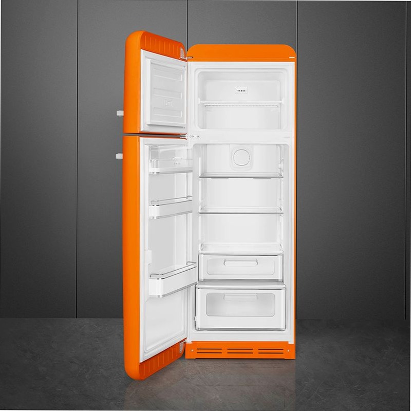Frigorifero Arancione Doppia-Porta, Stile 50's