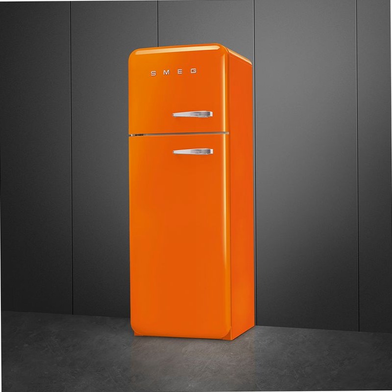 Frigorifero Arancione Doppia-Porta, Stile 50's