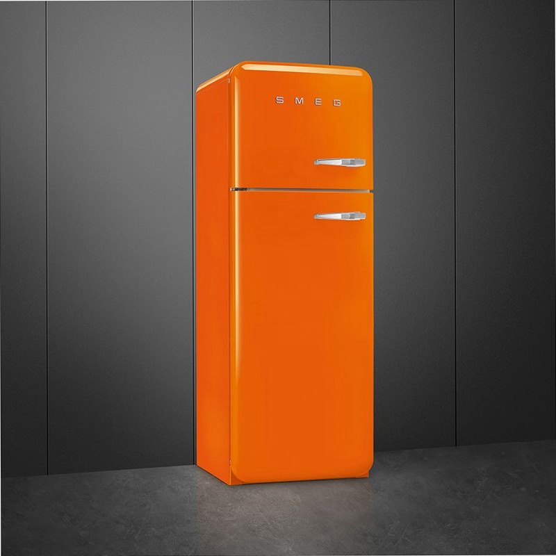 Frigorifero Arancione Doppia-Porta, Stile 50's