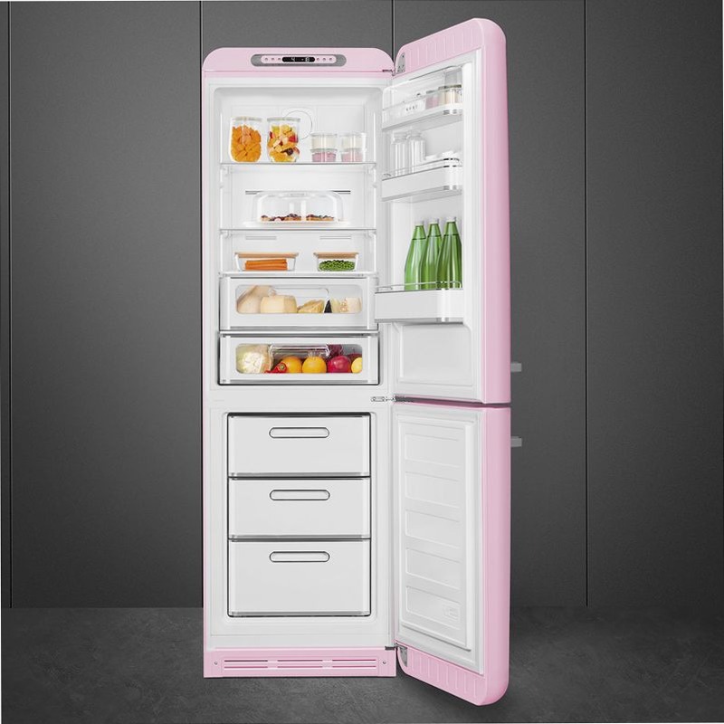 Frigorifero Rosa Combinato 50's Style Oro C Libera