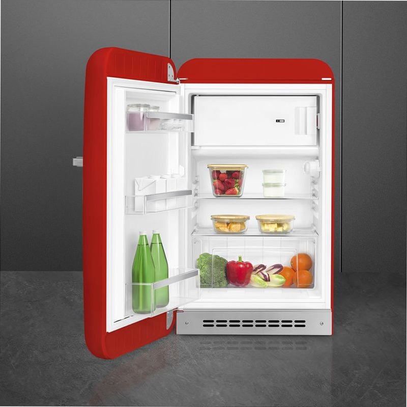 Frigorifero Rosso Monoporta, Libera Installazione 50's Style